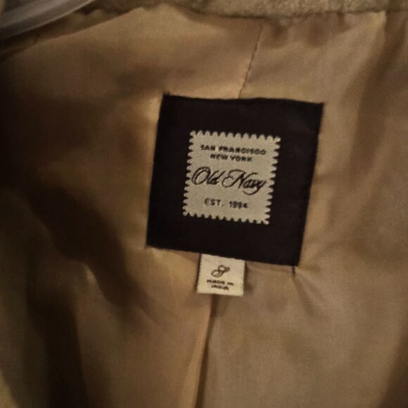 Old Navy Womens Double-Breasted Pea Coat Beige Size S Wool Blend - Picture 2 of 4